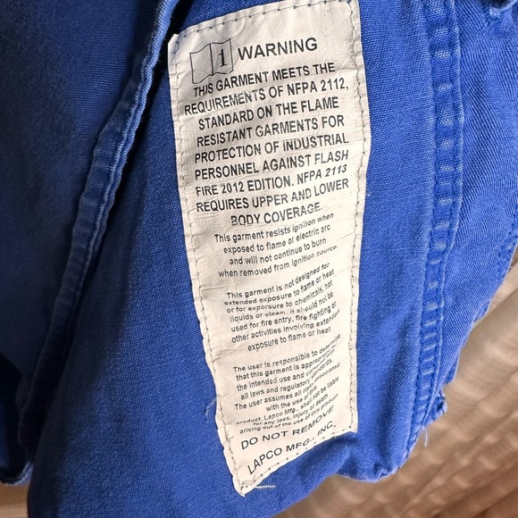 LAPCO FR Men’s Fire Resistant Button Down Shirt Size XXL Blue - Picture 2 of 8